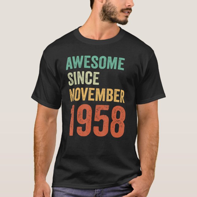 Fantastisk Sedan november 1958 65e Kvinnor i födel T Shirt (Framsida)