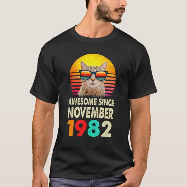 Fantastisk sedan november 1982 40:e födelsedagsdag t shirt (Framsida)