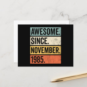 Fantastisk sedan november 1985 födelsedag vykort