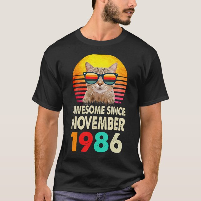 Fantastisk sedan november 1986 36:e födelsedagsdag t shirt (Framsida)