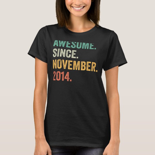 Fantastisk sedan november 2014 8 Födelsedag 8 år O T Shirt (Framsida)