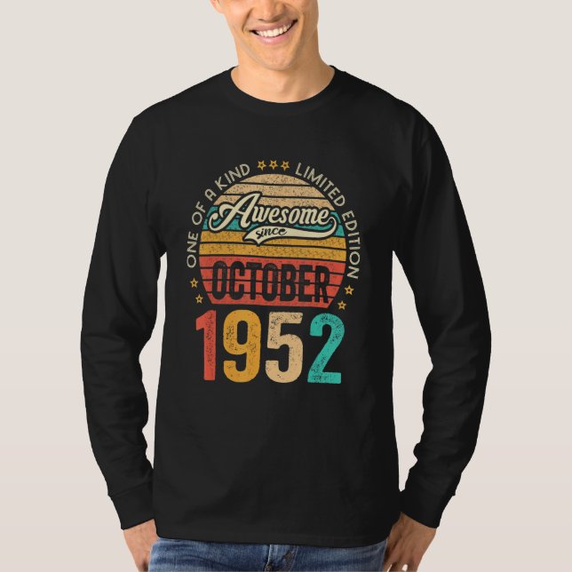 Fantastisk sedan oktober 1952 70 år gammal 70:e fö t shirt (Framsida)