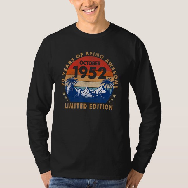 Fantastisk sedan oktober 1952 70 år gammal 70:e fö t shirt (Framsida)