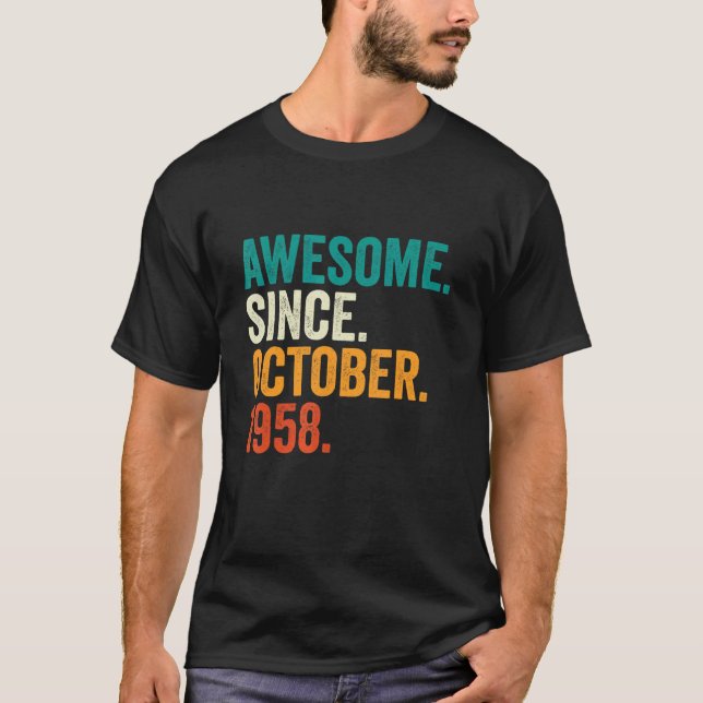Fantastisk sedan oktober 1958 64 år gammal 64:e fö t shirt (Framsida)