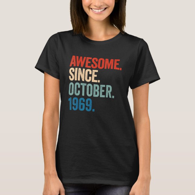 Fantastisk sedan oktober 1969 53:e födelsedagen 53 t shirt (Framsida)