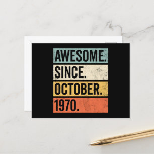 Fantastisk sedan oktober 1970 födelsedag vykort