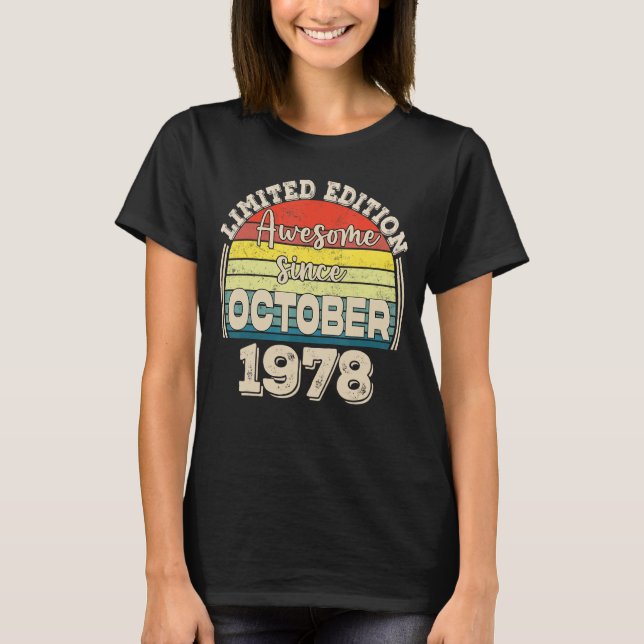 Fantastisk sedan oktober 1978 Born i oktober Pappa T Shirt (Framsida)