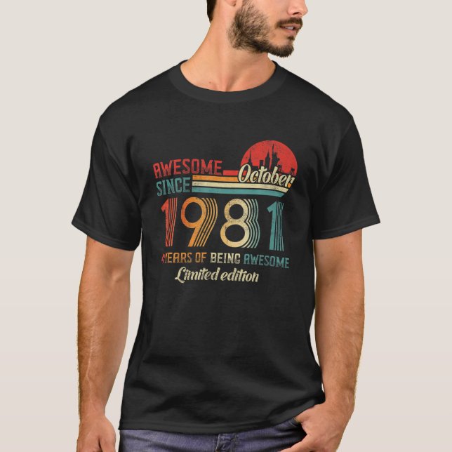 Fantastisk sedan oktober 1981 40 år gammal t shirt (Framsida)