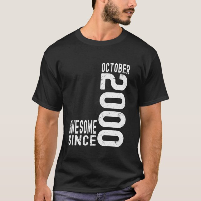 Fantastisk sedan oktober 2000, född i oktober 2000 t shirt (Framsida)