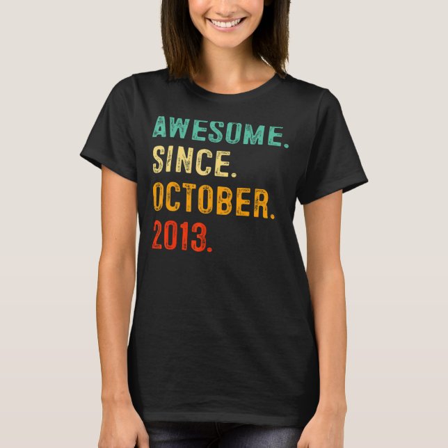 Fantastisk sedan oktober 2013 9:e födelsedagen 9 å t shirt (Framsida)