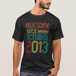 Fantastisk sedan oktober 2013 Retro 9:e födelsedag T Shirt