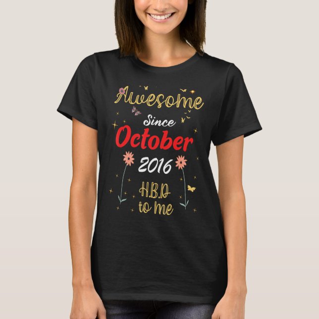 Fantastisk sedan oktober 2016: Blåblommor 2 T Shirt (Framsida)