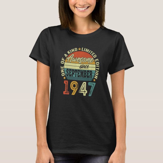 Fantastisk sedan september 1947 75 år gamla 75:e B T Shirt (Framsida)