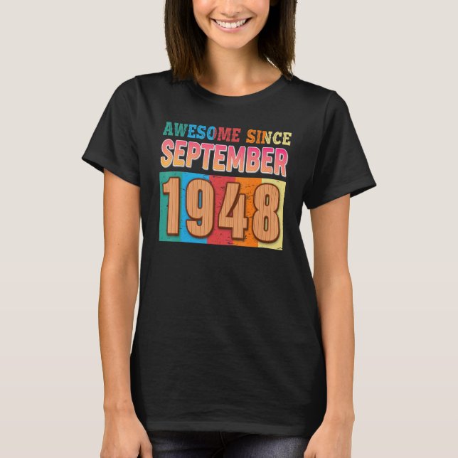 Fantastisk sedan september 1948 74 år gammal 74:e  t shirt (Framsida)