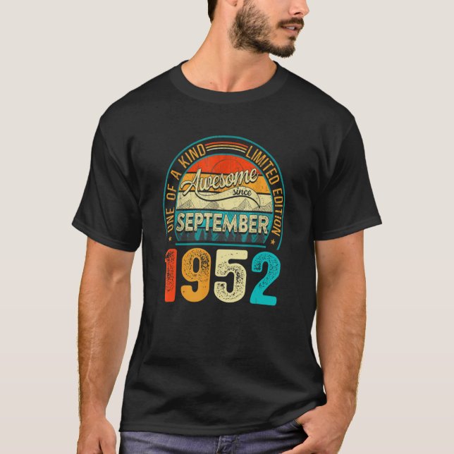 Fantastisk sedan september 1952 70:e födelsedagen  t shirt (Framsida)