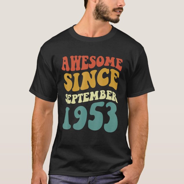 Fantastisk sedan september 1953: Retro Groovy 69 å T Shirt (Framsida)