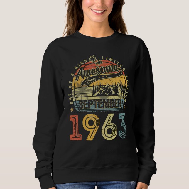 Fantastisk sedan september 1963 Retro 60:e födelse T Shirt (Framsida)