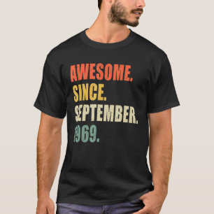 Fantastisk sedan september 1969 53 år gammal födel t shirt