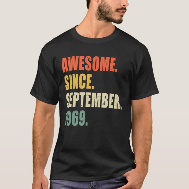 Fantastisk sedan september 1969 53 år gammal födel t shirt (Framsida)