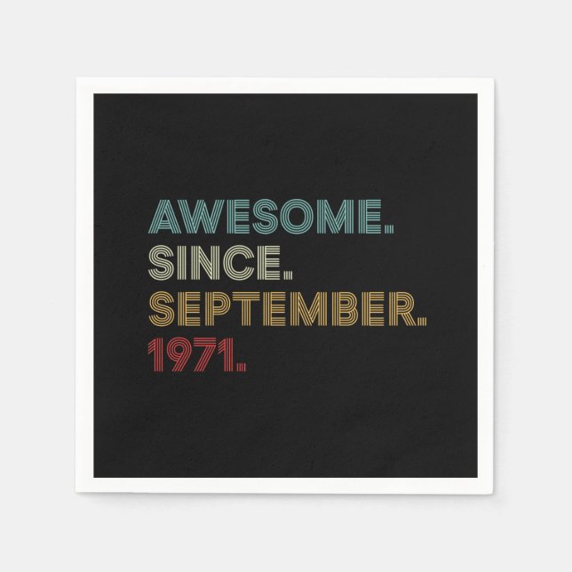 Fantastisk sedan september 1971 pappersservett (Framsidan)