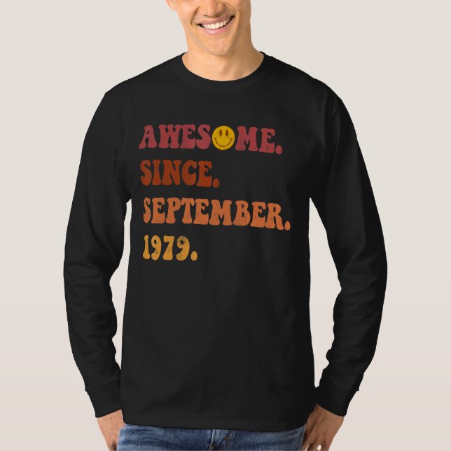 Fantastisk sedan september 1979: Retro Groovy 43 å T Shirt (Framsida)