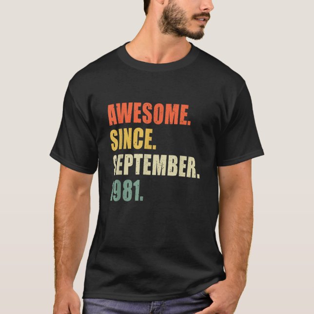 Fantastisk sedan september 1981 41 år gammal födel t shirt (Framsida)