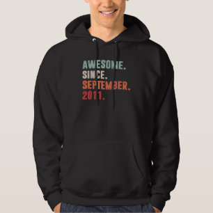 Fantastisk sedan september 2011 Elfte födelsedagen Hoodie