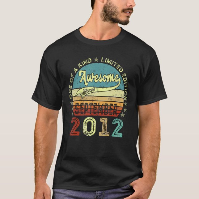 Fantastisk sedan september 2012 tionde födelsedage t shirt (Framsida)