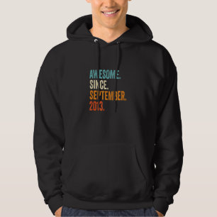 Fantastisk sedan september 2013 9-års födelsedag hoodie