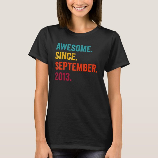 Fantastisk sedan september 2013 9:e födelsedagen 9 t shirt (Framsida)