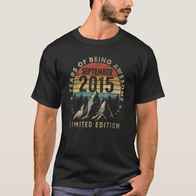 Fantastisk sedan september 2015 7 år gamla 7:e t shirt (Framsida)