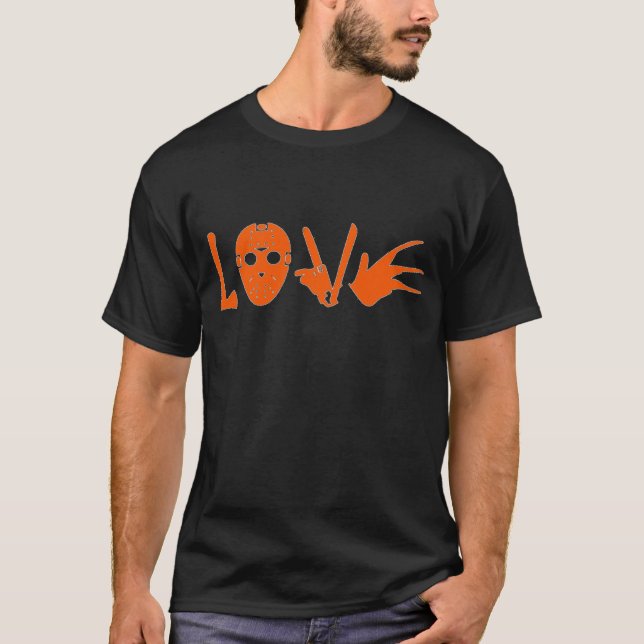 Fantastisk Serial Killer Kärlek Halloween Helgdag T Shirt (Framsida)