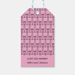 Fantastisk Silhouette Coconut Träd Mummy Presentetikett