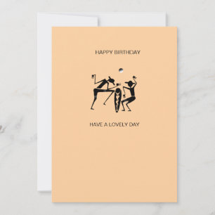 Fantastisk Silhouette Dancers Orange Birthday Kort