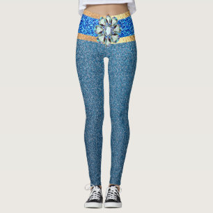 fantastisk sjöjungfru simulerad sekvin blue glitte leggings