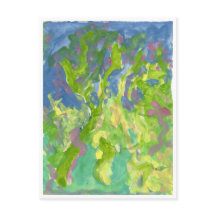 Fantastisk skog med vykort för lila