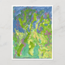 Fantastisk skog med vykort för lila