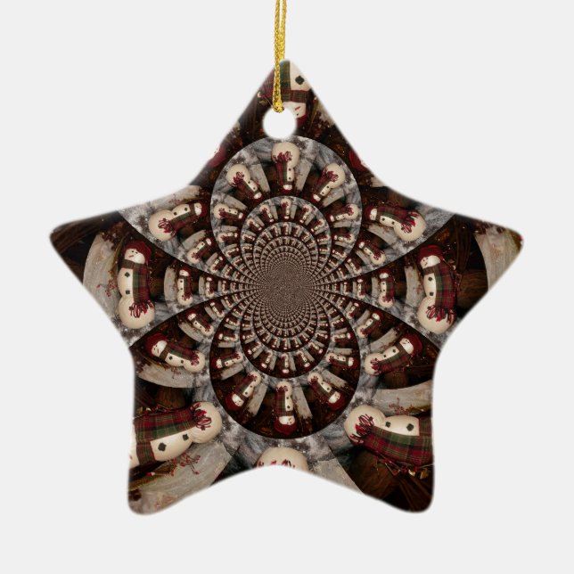 Fantastisk Snögubbe Julgransprydnad Keramik (Framsidan)