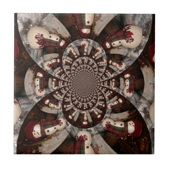 Fantastisk Snögubbe Kakelplatta (Framsidan)