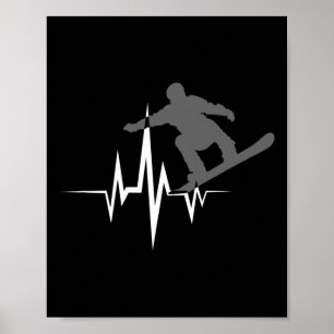 Fantastisk Snowboarder Heartslag Coola Snowboardin Poster