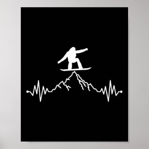 Fantastisk Snowboarder Hjärtslag Snowboarding Hear Poster
