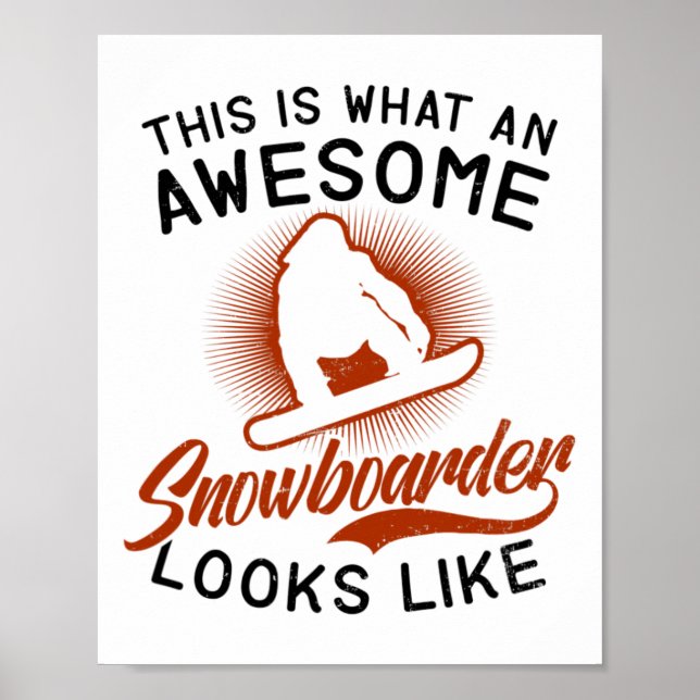 Fantastisk Snowboarder ser ut som designering Poster (Framsidan)