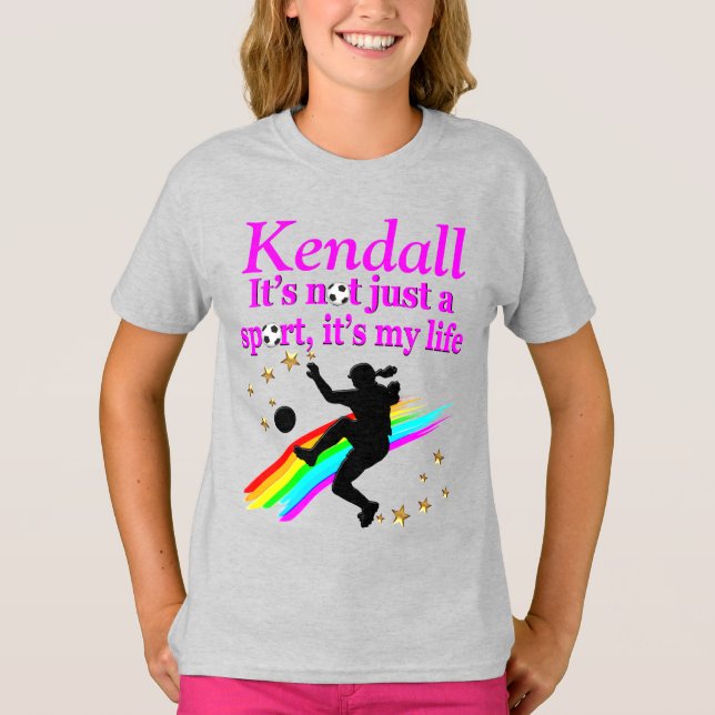 FANTASTISK SOCCER GIRL PERSONLIG TSHIRT TEE (Framsida)