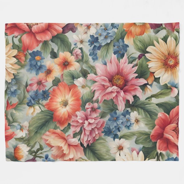 Fantastisk Sofistikerade färgade sommarblommor Fleecefilt (Framsidan (Horisontell))