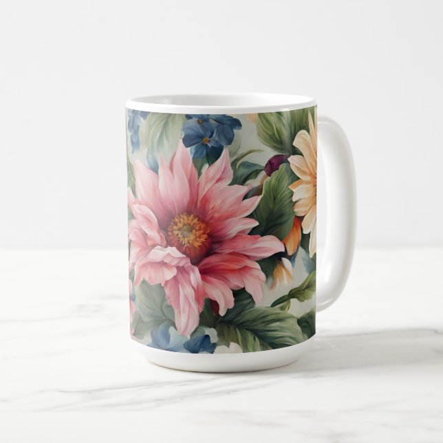 Fantastisk Sofistikerade färgade sommarblommor Kaffemugg (Framsida höger)