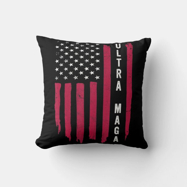 Fantastisk som går ut i USA Black American Flagga Kudde (Framsida)