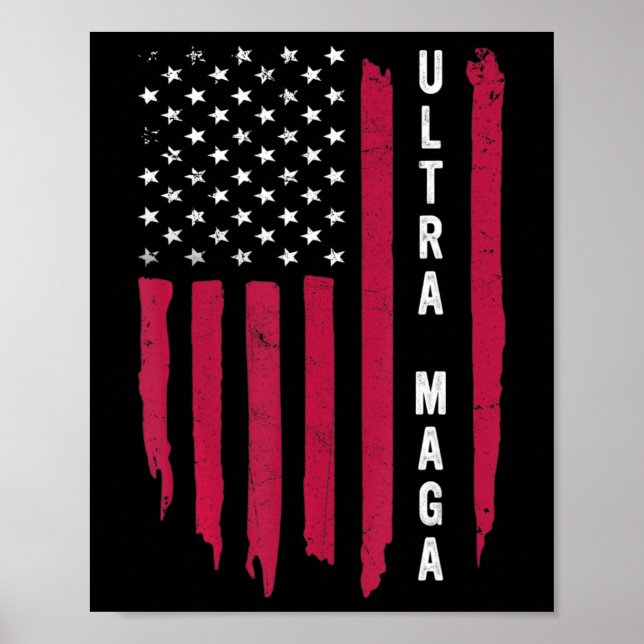 Fantastisk som går ut i USA Black American Flagga Poster (Framsidan)