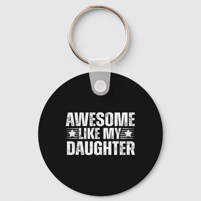 Fantastisk som min dotter ger Manar Funny Far D Nyckelring (Framsida)