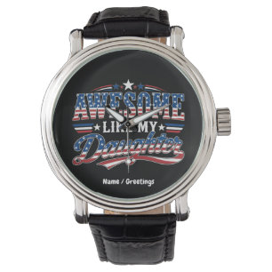 Fantastisk Som Min Dotter Patriotisk USA Flaggdesi Armbandsur