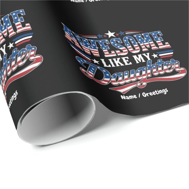 Fantastisk Som Min Dotter Patriotisk USA Flaggdesi Presentpapper (Rullad Hörn)